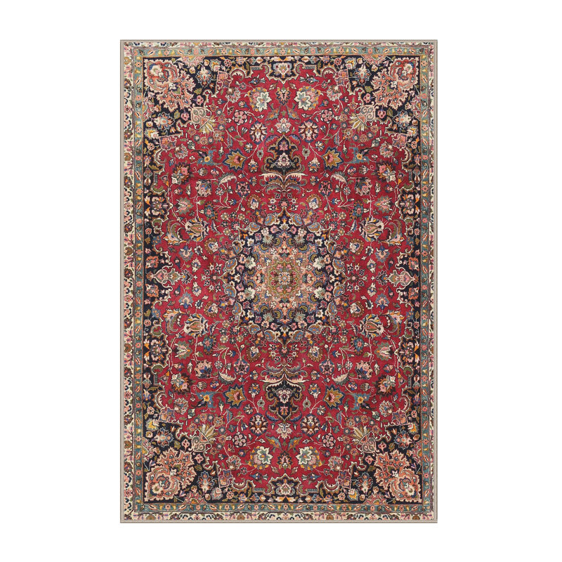 Tapis traditionnel rouge / orange Glausen, Rectangle 2 pi x 3 pi