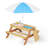 Wooden Kids Picnic Table, Table With Umbrella