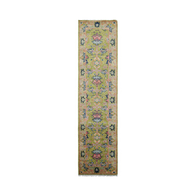 Multi Size Hand Knotted Oushak Wool William Morris Area Rug Green, Rust