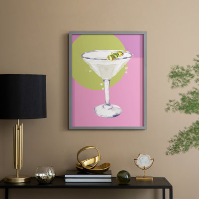 Martini Framed Print - Solid Wood