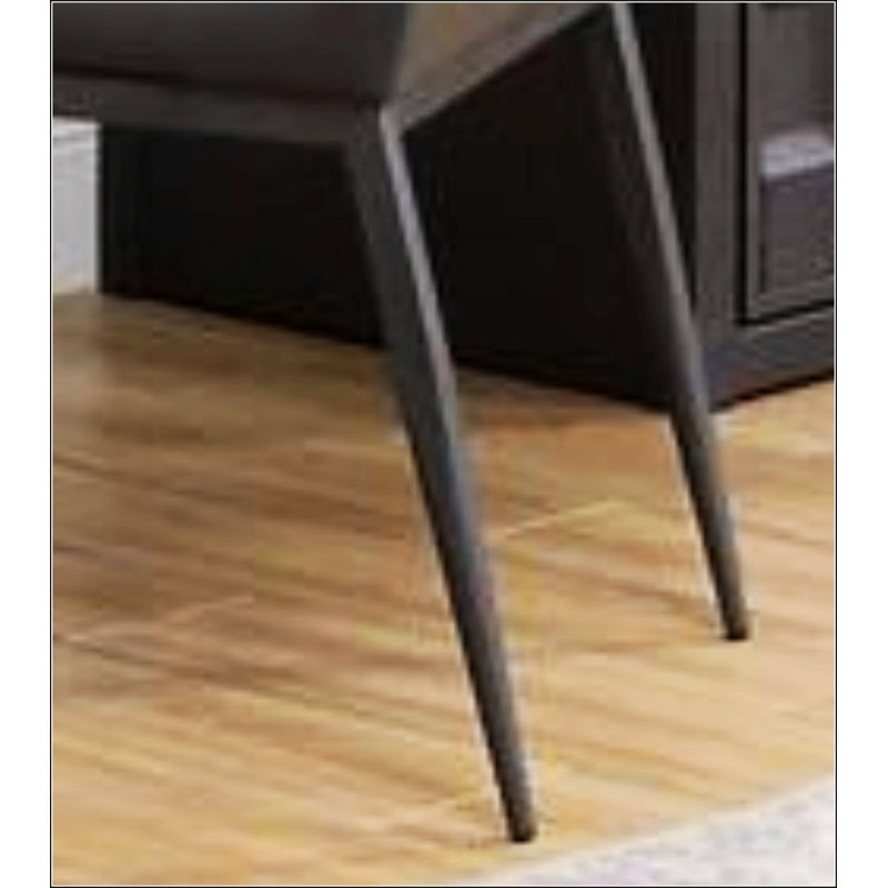 Chaise en cuir synthétique gris et finition bronze industriel