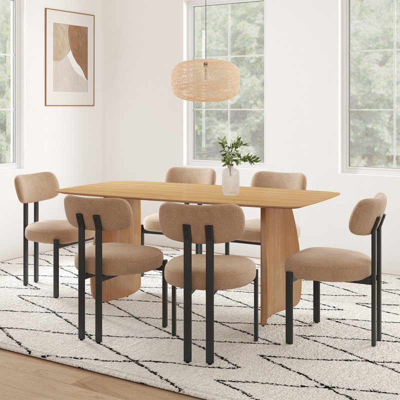 Upholstered Dining Chair With Metal Frame, Modern Side Chair For Kitchen/Dining Room, Khaki