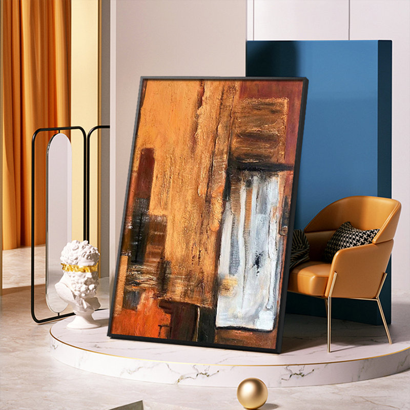 Peinture à l'huile abstraite à la main, H 55,12 po x l 35,43 po