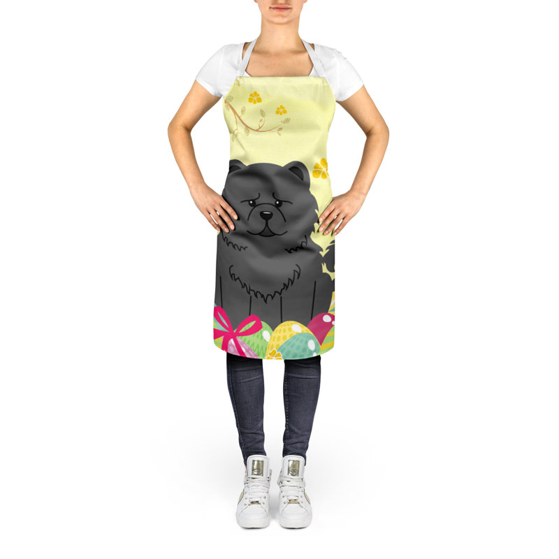 Easter No Pattern Bib Apron, Yellow/Black, Chow Chow
