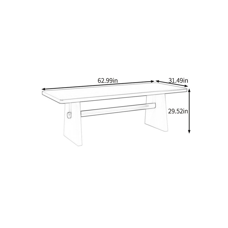 Devos, H 29,52 po x L 62,99 po x l 31,49 po, Noir, noir, noir, noir