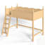Lit mezzanine en bois massif avec garde-corps pleine longueur et amplement d'espace sous le lit-1056704201-1056704203