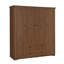 Armoire penderie 4 portes avec 2 tiroirs - Armoire de rangement spacieuse pour vêtements, brun-118388701