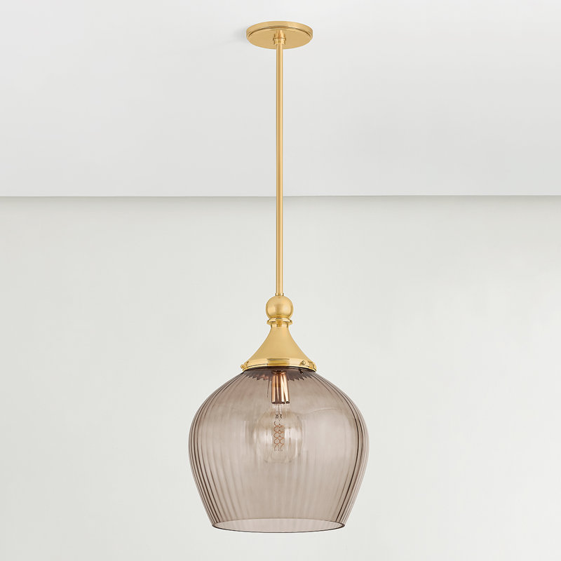 Chatton Pendant in Aged Brass, 21.5" H x 16.5" W x 16.5" D, 25 W
