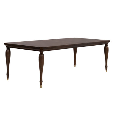 Veney Solid Wood Extendable Rectangular Dining Table With 18" Leaf