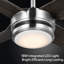 Ventilateur de plafond intérieur / extérieur 56 po Burslem avec éclairage et télécommande, DEL à changement de couleur, 6 vitesses, 4 pales, moteur à courant continu silencieux - nickel brossé avec pales en bois de grève foncé-696837148-696837147
