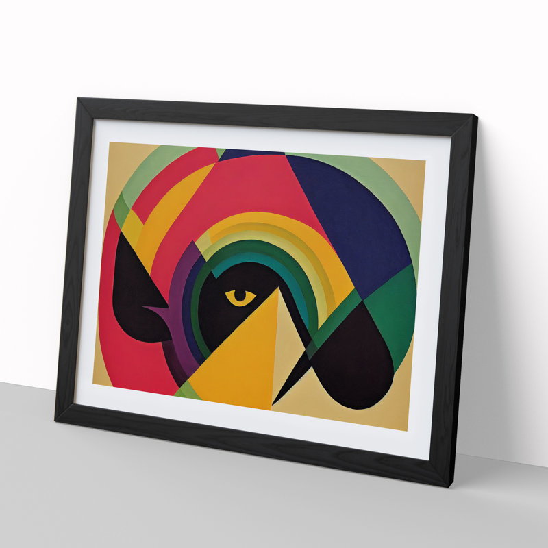 Striking Modern Abstract Art - Single Picture Frame Print, 46cm H x 64cm W x 2cm D, Black