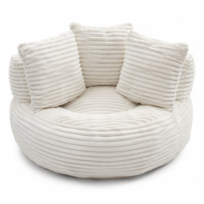 Oversized High Back Bean Bag Couch for Adults and Kids, Soft Fabric Large Pre-Filled Chair, Comfortable Stuffed Big Accent Sofa Lounge Floor Seating
