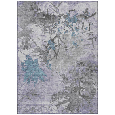 Machine Washable Indoor/Outdoor Chantille ACN2654 Abstract Rug