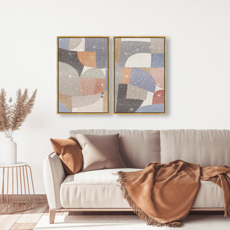 Muted Prelude Set Set by Oliver Gal, 50"H x 34"W, Gold Floater Frame
