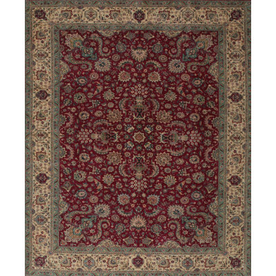 Tapis gris/rouge/beige traditionnel