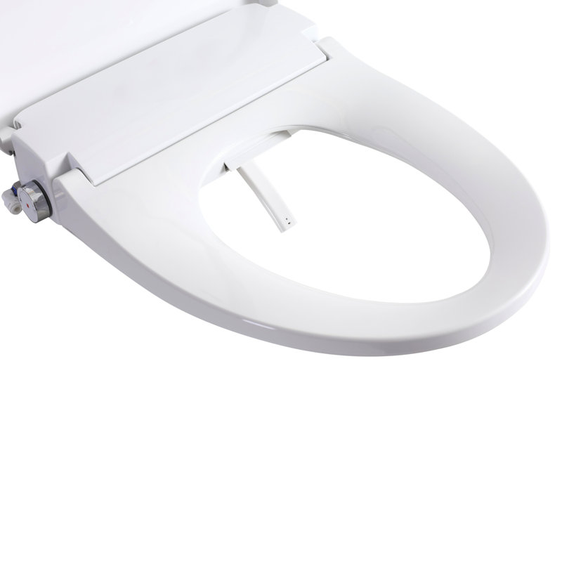 Siège de toilette de bidet ajustable et chauffant avec poignée latérale, nettoyage de nuit et automatique des buses - Nettoyage du poteau, fonctions de massage féminin, réglage précis de la position par télécommande, intelligent