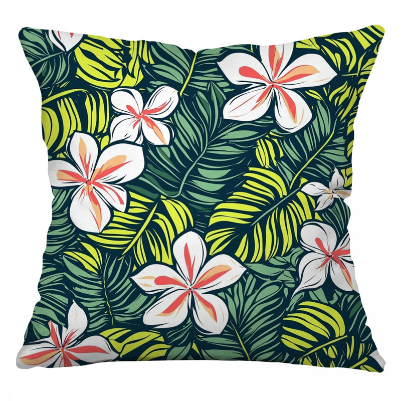 Coussin Tropical, Carré 18 po