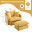 Très grand fauteuil d'appoint 43,5 "pivotant sur 360 ° en chenille 43,5" (ensemble de 2)-1106476751