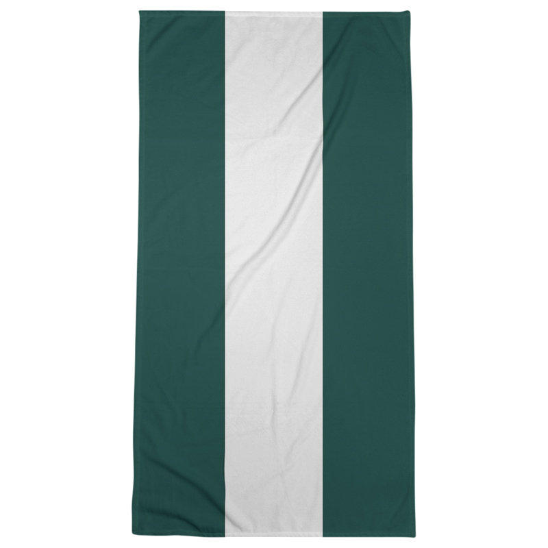 Lightweight Bath Towel, Kelly Green/White/Kelly Green, Polyester/Cotton