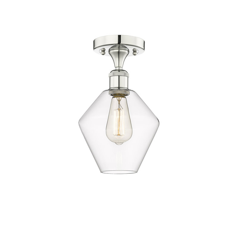 Plafonnier encastré Amylea, Transparent, Nickel poli, H 10,63 po x l 8 po x P 8 po