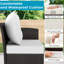 Ensemble de meubles de patio 6 pièces en osier brun toutes saisons - Canapé modulaire, table de salle à manger, chaises et repose-pieds-720889684