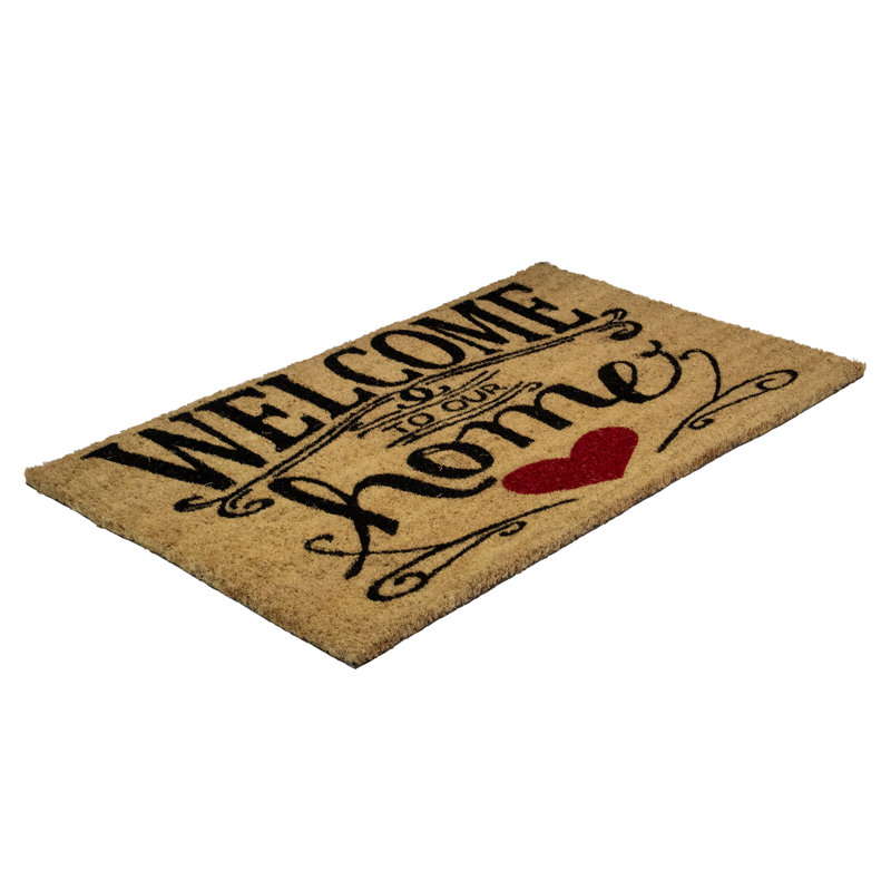 Natural Coir "Welcome to Our Home" Rectangular Doormat 18" x 30"