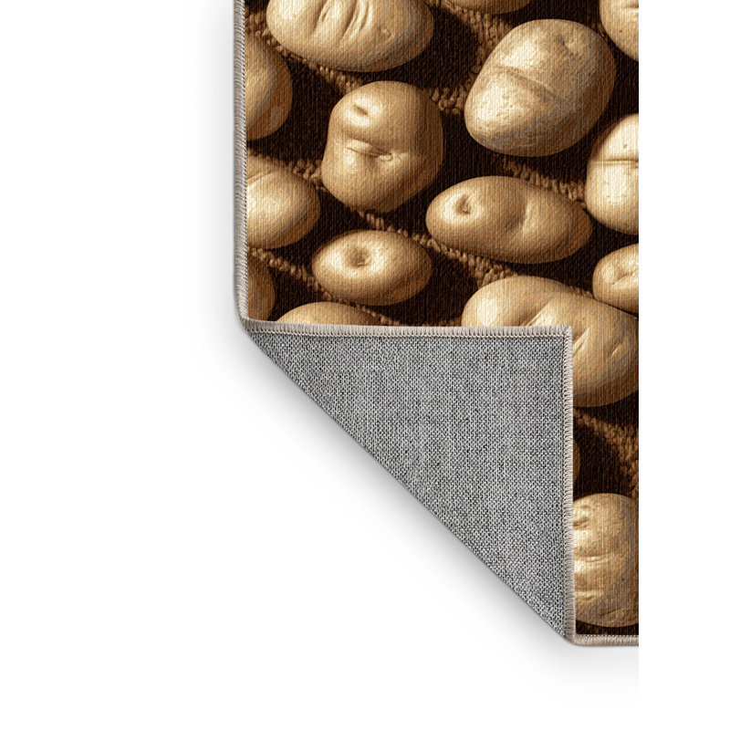 Tapis lavable avec pommes de terre et légumes, Carré 8 pi