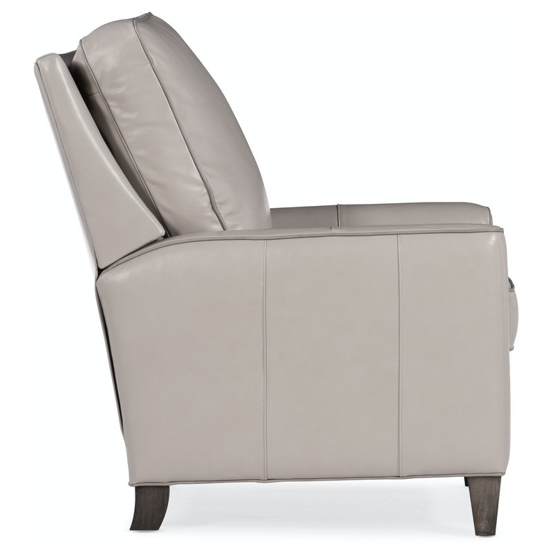 Yorba Leather Armchair, Push Back, Cobblestone, Aline Light Gray Stonewash Genuine Leather