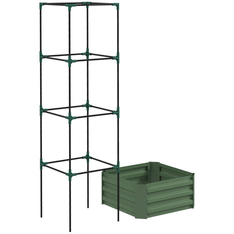 Shanav Raised Garden Bed, Green, 73.6" H x 19.2" W