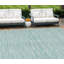 9' X 12' Turquoise Teal Blue And Grey Striped Washable Indoor Outdoor Area Rug