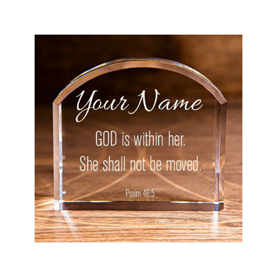 Psalm 46:5 God is Within Her Arch Top Crystal Personalized Christian