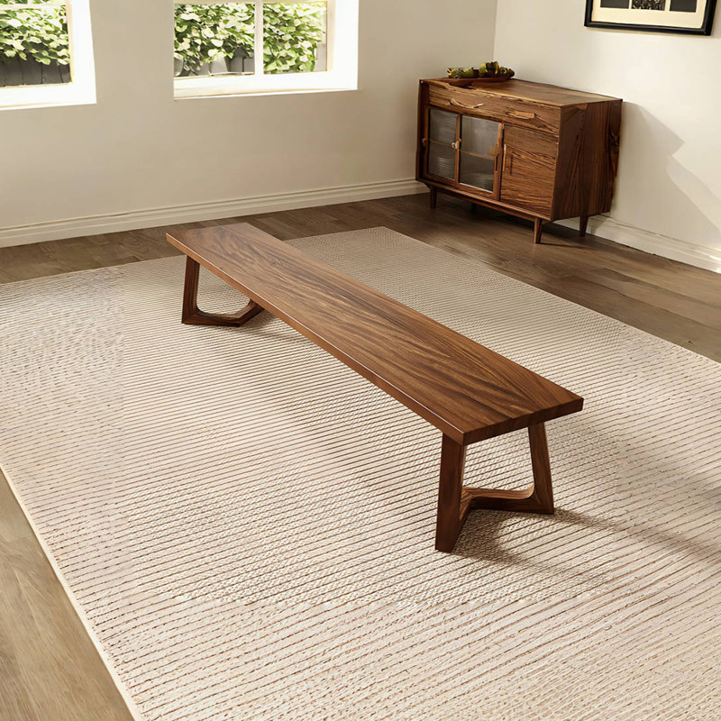 Banc en bois massif Kaile, H 17,71 po x l 86,61 po x P 11,81 po