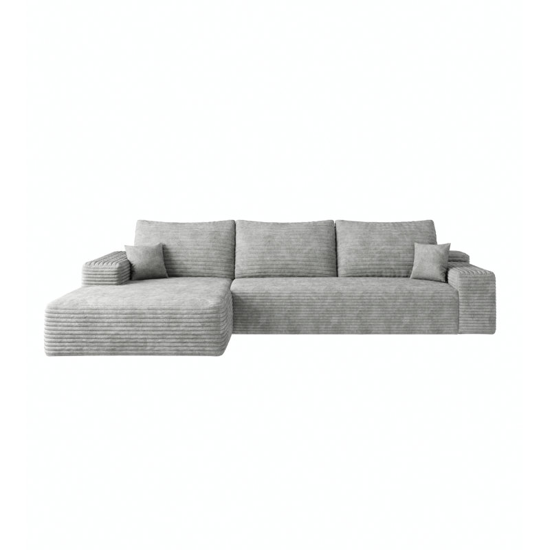 Boneless Y119 3Seat Sofa, Sleeper Sofa, Loveseat, Modern Sofa, Left Hand Facing, Black
