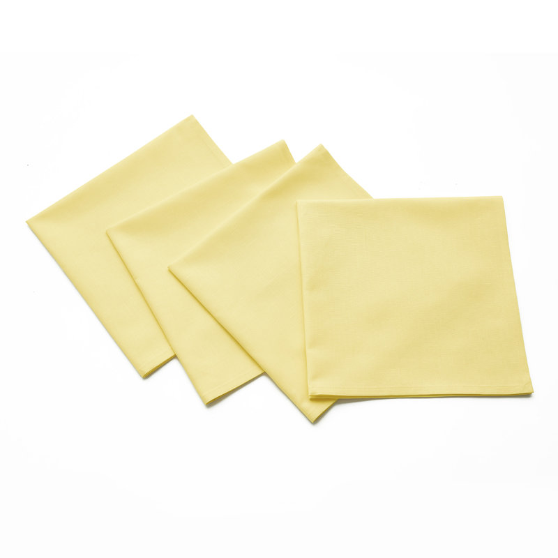 Dru Cotton Linen Dinner Napkins, Yellow