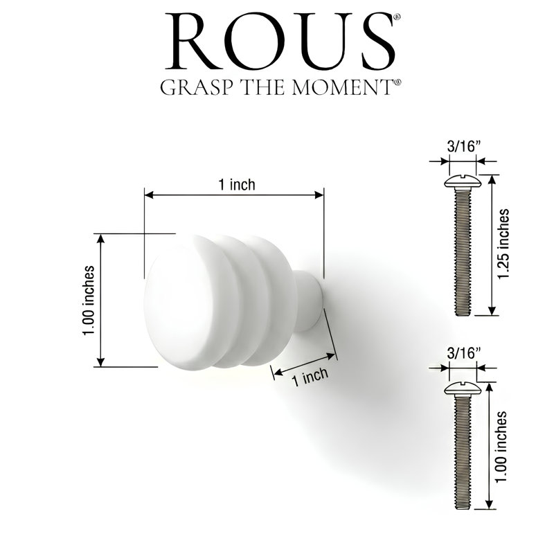ROUS Hardware Mid-Century Modern Honey Comb Knob, Snow (White)