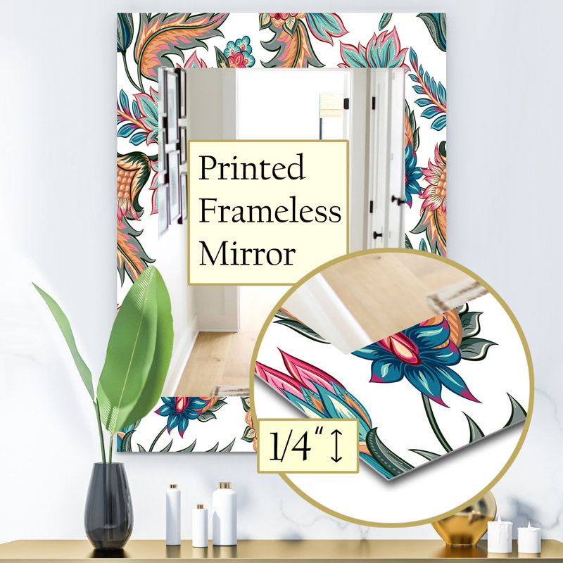 Miroir mural traditionnel fleur 48, H 39,4 po x l 29,5 po