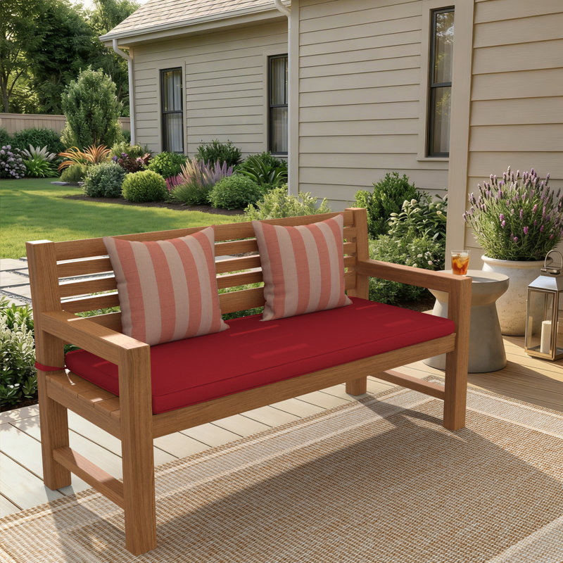 Coussin de banc intérieur / extérieur Sunbrella®, 3 po d'épaisseur, L 40 po x P 17 po, Sunbrella® Canvas Jockey Red