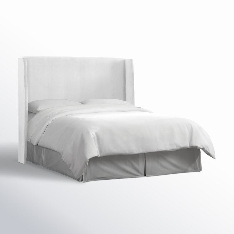 Tilly Upholstered Headboard, Queen, Classic White Velvet