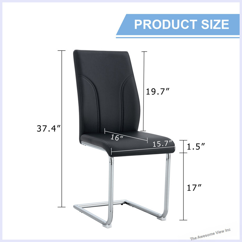 Modern Dining Chairs With Sturdy Leg Chairs, Black, 6