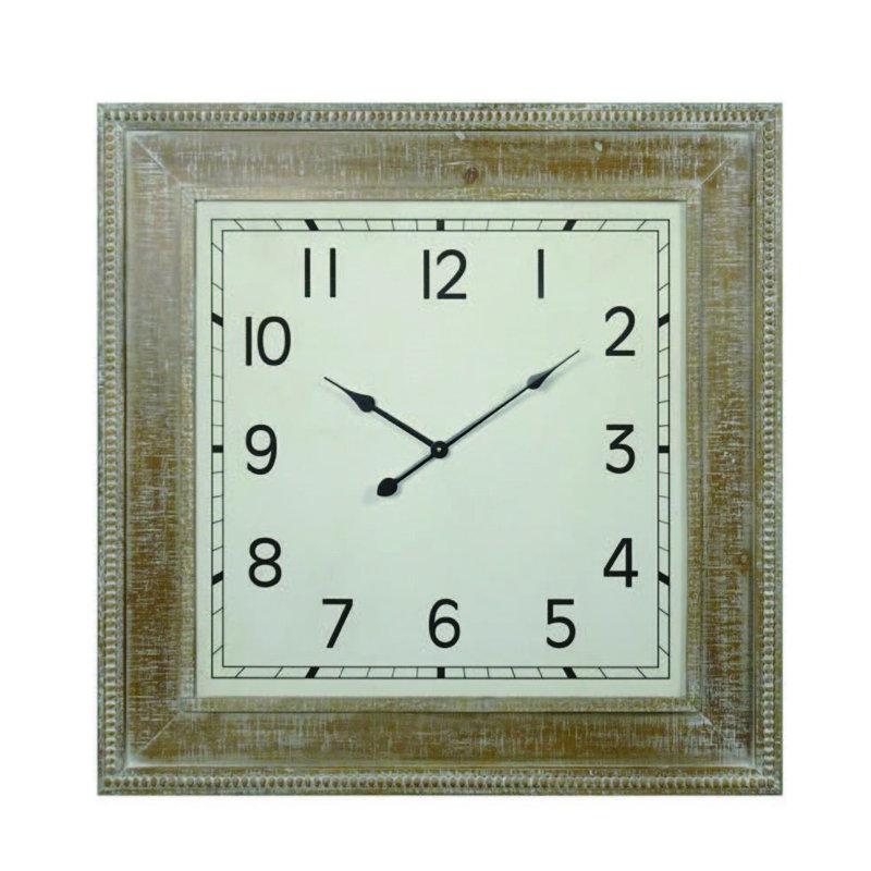 Horloge carrée en bois multicolore 36,02 po