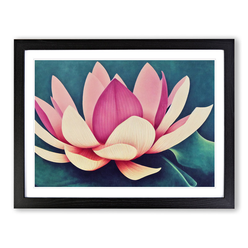 Mind Blowing Lotus Flower - Framed Print, Black Framed, 46cm H x 64cm W