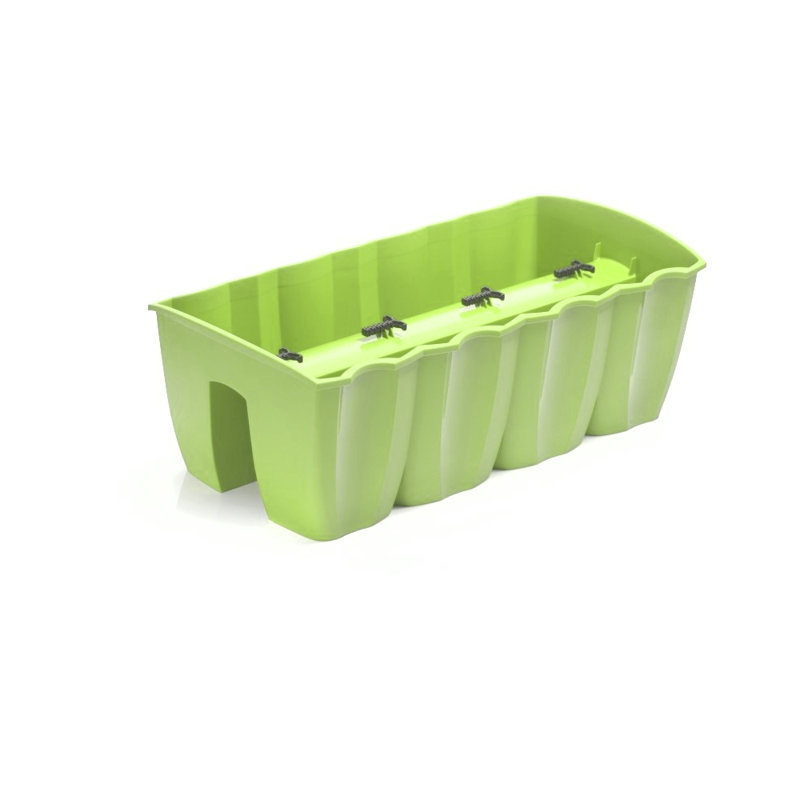 Railing Planter, 20.5cm H x 59cm W x 29cm D, Black