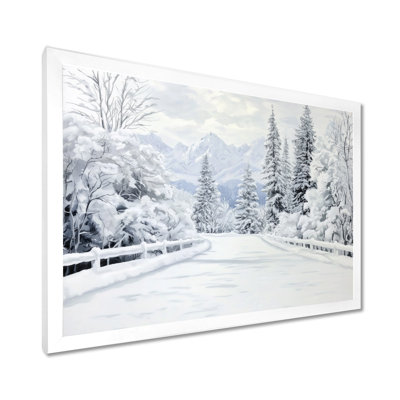 Road To The Park In Winter II - Winter Landscape Wall Art