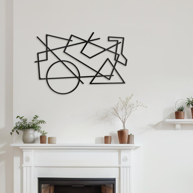 Wall Decor Metal, Black, 24" H x 36" W x 0.05" D