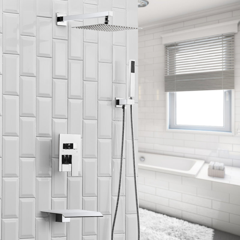 Complete Shower System with Rough in-Valve, Chrome