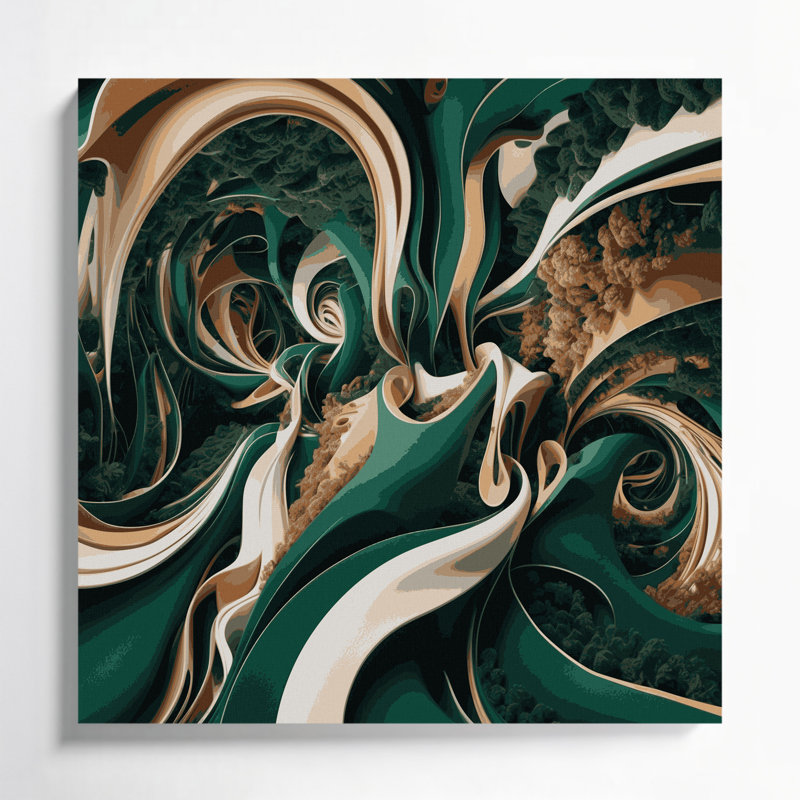 Art mural sur toile Biomorphic Abstraction 90, H 12 po x l 12 po