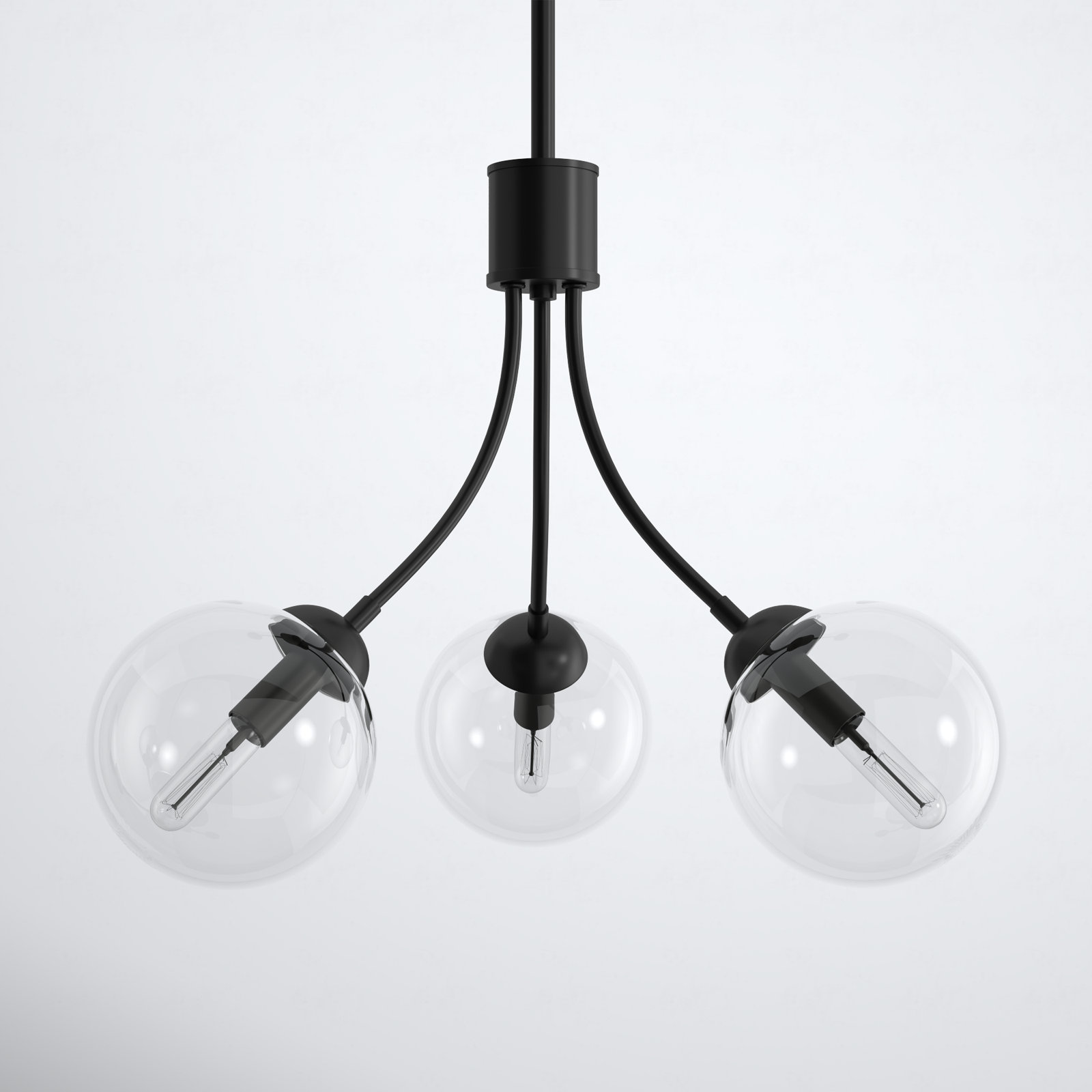 Moonrise 3-Light Chandelier, Matte Black