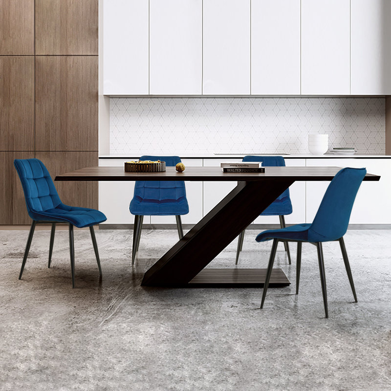 Adileigh 50 cm H Velvet Side Chair, Blue