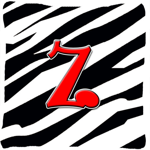 Monogramme initiale Zebra intérieur/extérieur Throw Pillow, Z