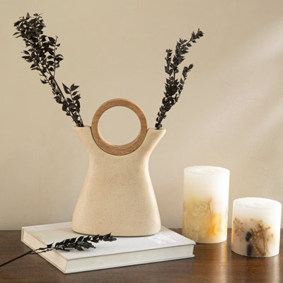 Crest Ecomix Decorative Vase – Natural Accent Vase for Living Room, Table Table & Shelf Décor